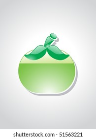 isolated fresh apple with grey background, vector image