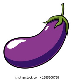 Isolated Fresh Eggplant. Vector illustration