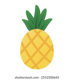 Piña fresca aislada en estilo plano. Icono de comida de piña