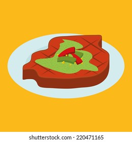 an isolated fried meal on a yellow background