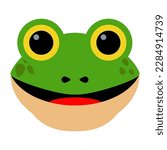 Isolated Frog Chick Vector Icon, Emoticon