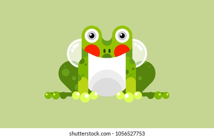 Isolated frog icon in modern flat style, with simple Geometric shapes only