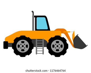 Isolated front loader icon. Construction vehicle. Vector illustration design