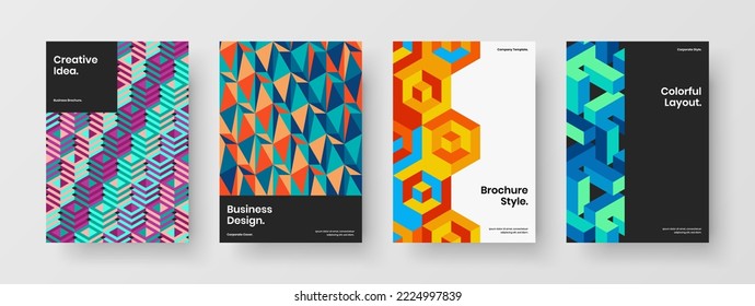 Conjunto aislado de ilustraciones vectoriales de portada. Composición del concepto de baldosas de mosaico limpio.