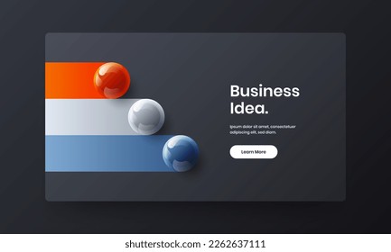 Isolated front page vector design illustration. Colorful realistic balls web banner concept.