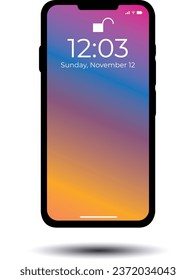 Isolated front smartphone design. Mobile Phone mockup concept. Vector illustration.