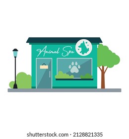 Edificio aislado de spa animal Vista frontal Vector