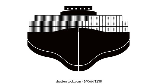Isolated front view of a cargo ship icon - Vector