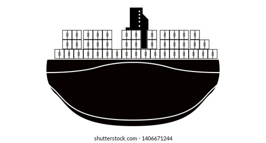 Isolated front view of a cargo ship icon - Vector