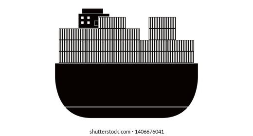 Isolated front view of a cargo ship icon - Vector