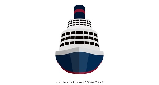 Isolated front view of a cruise ship - Vector