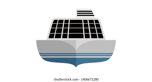 Isolated front view of a cruise ship - Vector