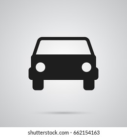 Isolated Front View Icon Symbol On Clean Background. Vector Car Element In Trendy Style.