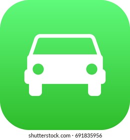 Isolated Front View Icon Symbol On Clean Background. Vector Car Element In Trendy Style.