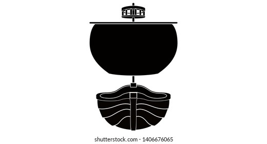 Isolated front view of a pirate ship icon - Vector
