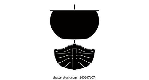 Isolated front view of a pirate ship icon - Vector