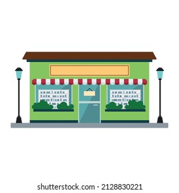 Isolated front view small business store building Vector