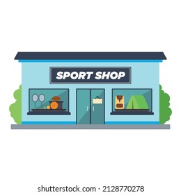 Isolated front view sport shop building Vector