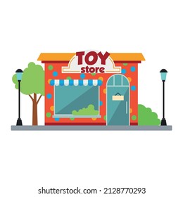 Isolated front view toy store building Vector