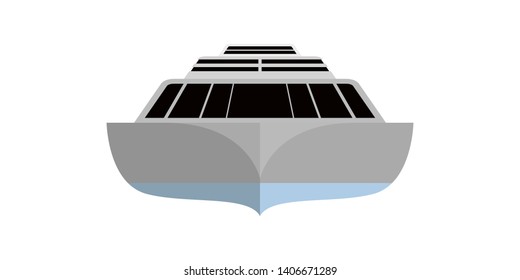 Isolated front view of a yacht - Vector