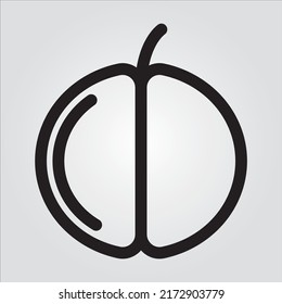 Iconos de línea vegetal de frutas aisladas EPS 10 gráfico vectorial libre