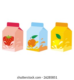 isolated fruit yogurt carton boxes