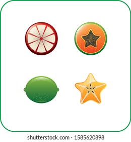 
Isolated fruits icon set Free Vector