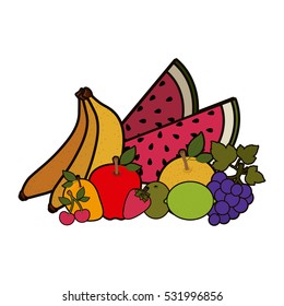 Isolated fruits set design
