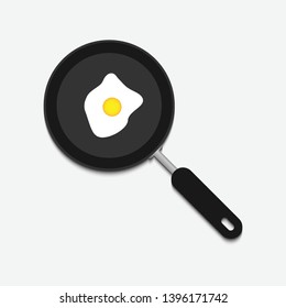 Isolated frying pan with fried eggs. vector illustration. EPS 10