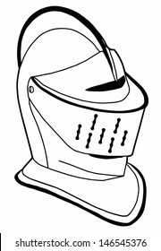 Isolated Full Face 16th Century War Helmet Vector