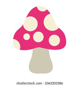 Isolated fungus cartoon
