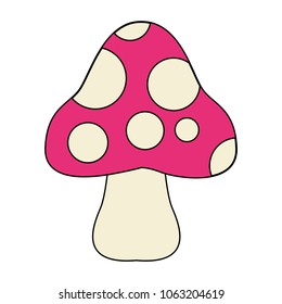Isolated fungus cartoon