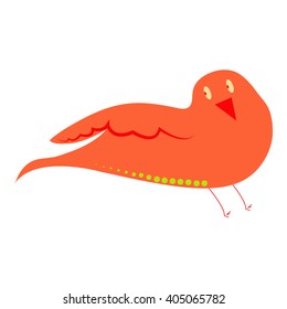 Isolated funny and colorful bird cartoon. Single bird clip art for preschool children books - Eps10 Vector graphics and illustration