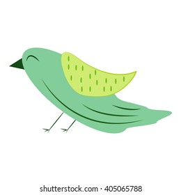 Isolated funny and colorful bird cartoon. Single bird clip art for preschool children books - Eps10 Vector graphics and illustration