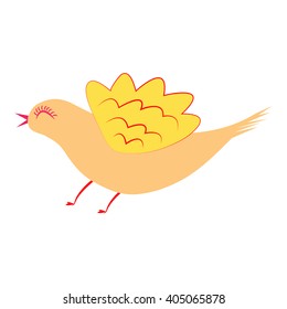 Isolated funny and colorful bird cartoon. Single bird clip art for preschool children books - Eps10 Vector graphics and illustration