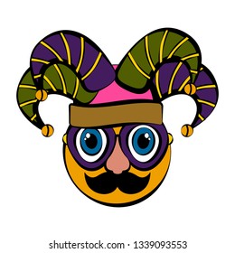 Isolated funny disguise mask. April fool day. Vector illustration design