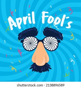 Isolated funny glasses with nose April fool Vector