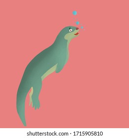 Isolated fur seal in cartoon style