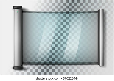 Isolated futuristic tablet with a transparent screen. Vector design