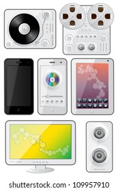 Isolated gadgets icons. EPS 10 vector illustration.