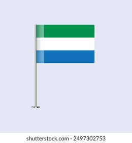 Isolated Galapagos Islands Table Flag on Pole, Galapagos Flag Vector Design for Print and Web