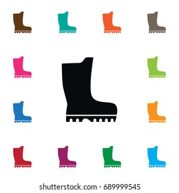 Isolated Galoshes Icon. Footwear Vector Element Can Be Used For Rubber, Footwear, Galoshes Design Concept.