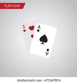 Isolated Gambling Cards Flat Icon. Ace Vector Element Can Be Used For Ace, Gambling, Cards Design Concept.