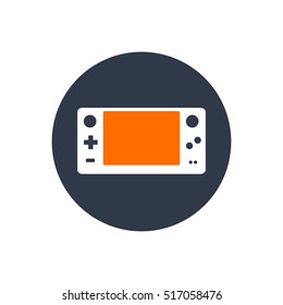 Isolated gamepad on a blue button, Vector illustration