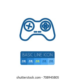Isolated Gamepad Outline. Console Vector Element Can Be Used For Console, Arcade, Gamepad Design Concept.