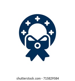 Isolated Garland Icon Symbol On Clean Background. Vector Christmas Wreath Element In Trendy Style.