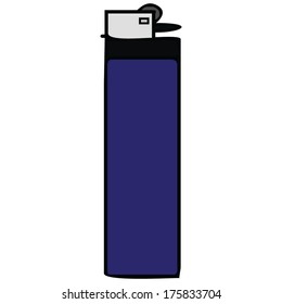 isolated gas lighter blue, vector illustration