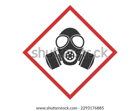 Isolated Gas Mask Inside a Red Rhombus.
