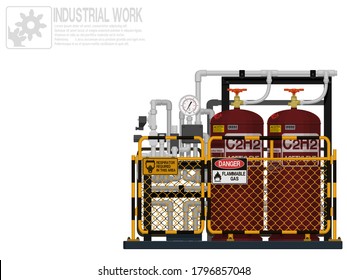 Isolated gas supply unit on white background

