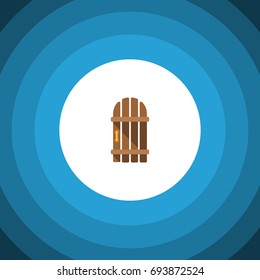 Isolated Gate Flat Icon. Wooden Fence Vector Element Can Be Used For Wooden, Fence, Gate Design Concept.
